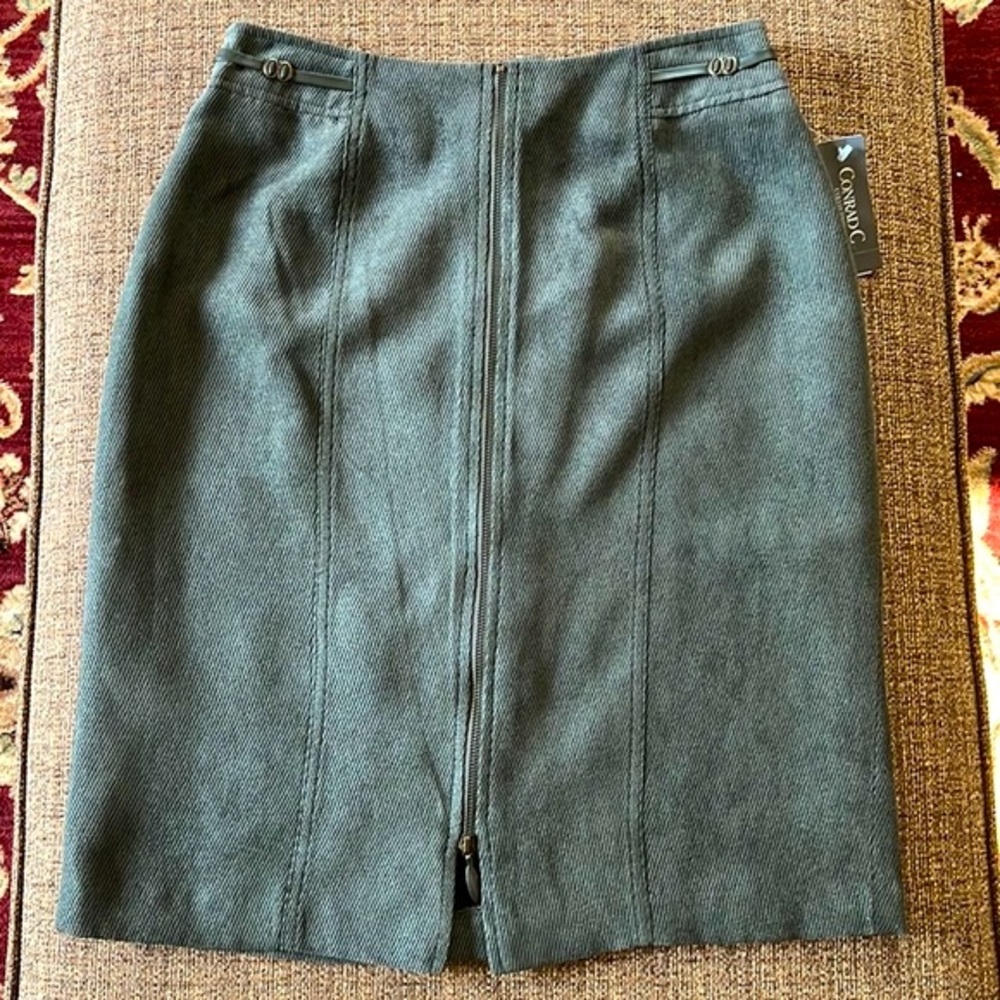 Green Corduroy Midi Skirt